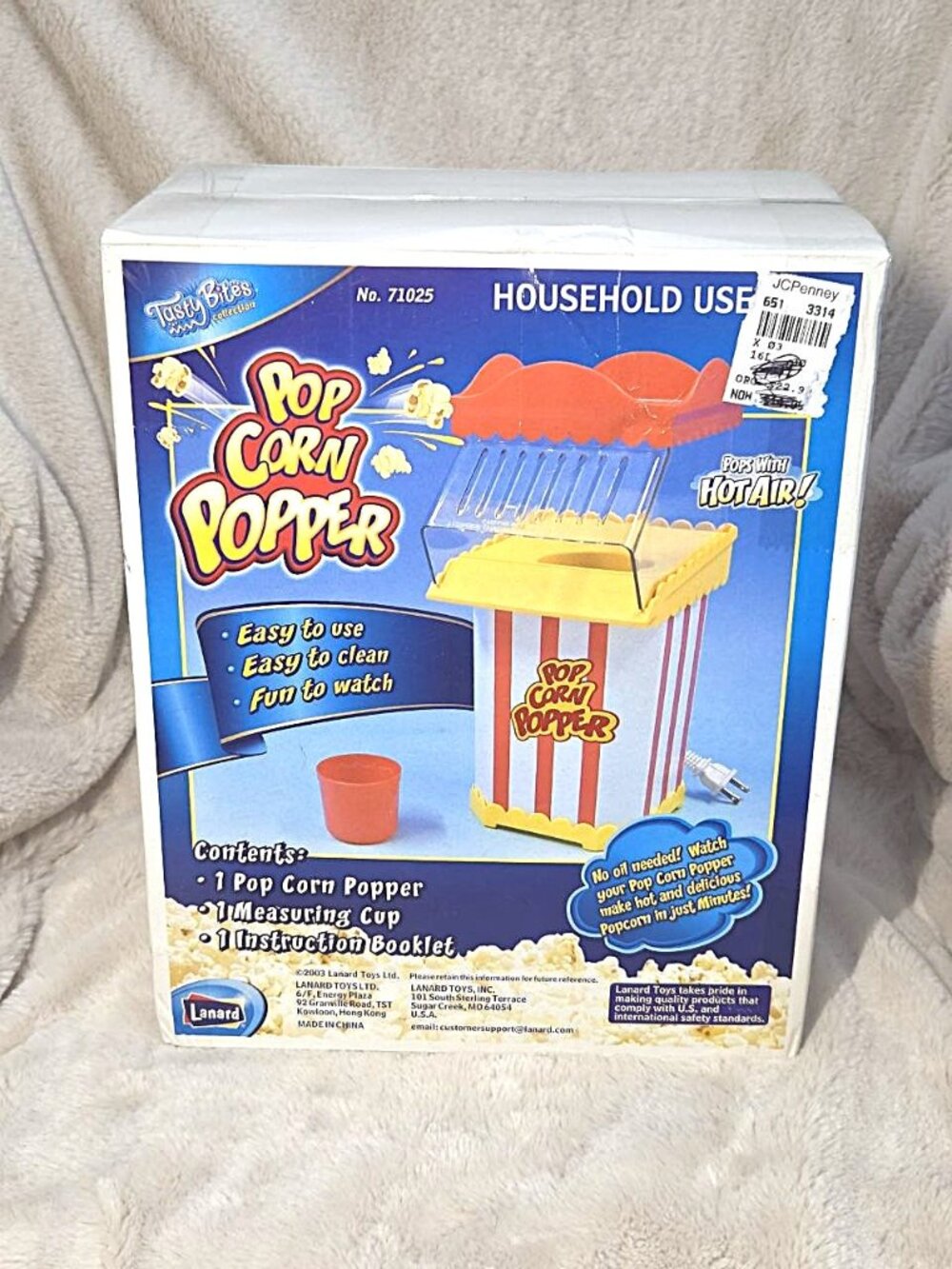 Lanard Toys TastyBites Hot Air Popcorn Popper 2003 New in Box